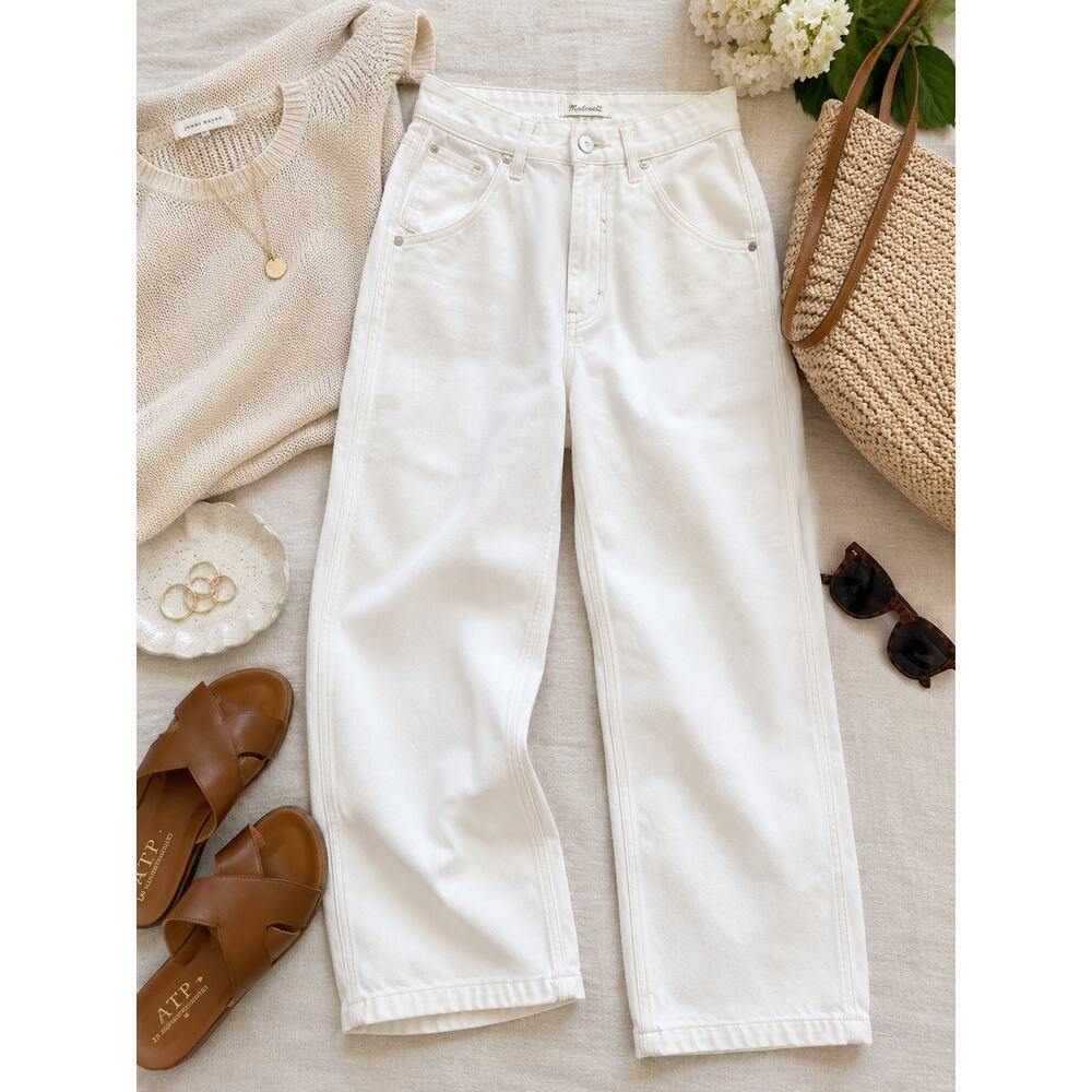 Madewell White Straight-Leg Jeans
